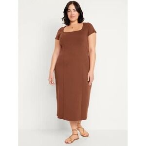 NEW Old Navy Brown Square Neck Casual Modest Feminine Midi Dress Size XL Tall‎